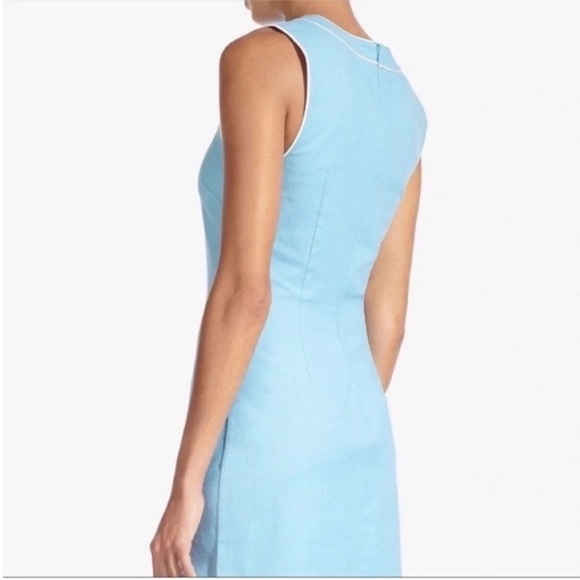 Staud Allison Linen Mini Dress Light Blue NWT - Picture 3 of 11